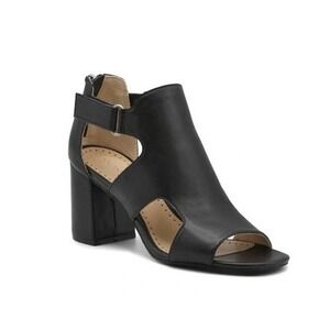 Adrienne Vittadini Alton Block Heel Sandal In Black Womens Size‎ 8M New in Box